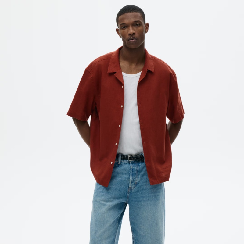 Relaxed Fit Linen-blend resort shirt