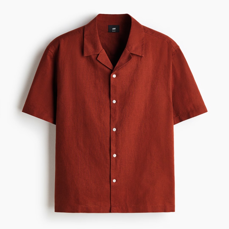 Relaxed Fit Linen-blend resort shirt