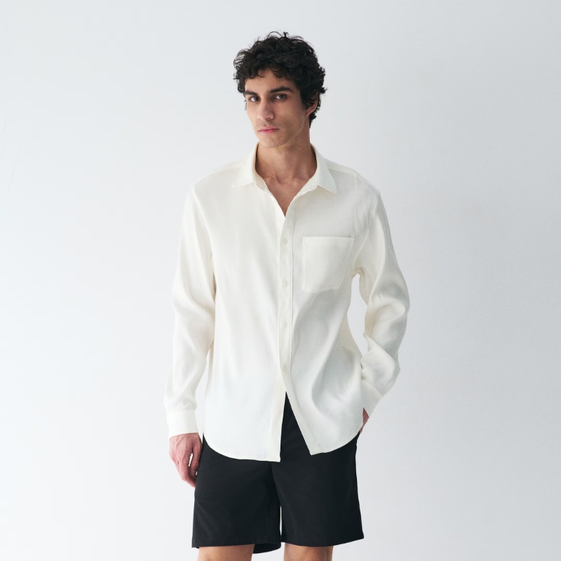 Easy Care Regular Fit Linen-blend shirt