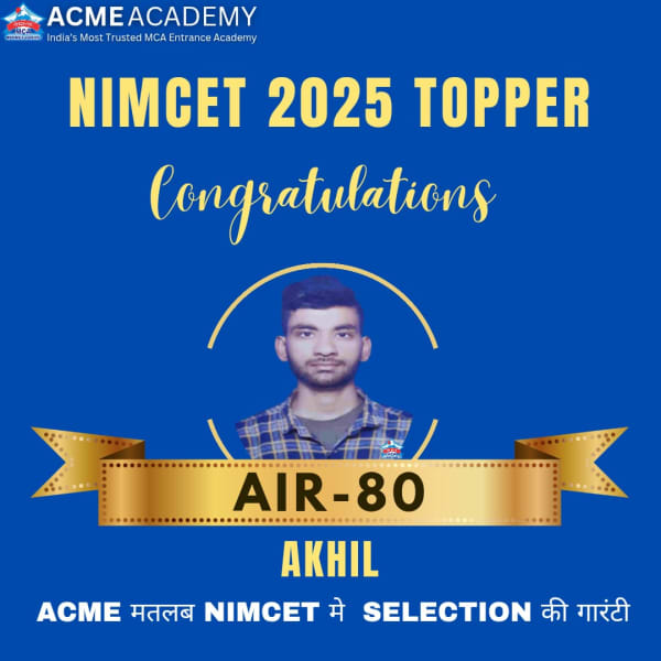 Akhil — AIR 80, NIMCET 2025 topper photo, ACME Academy