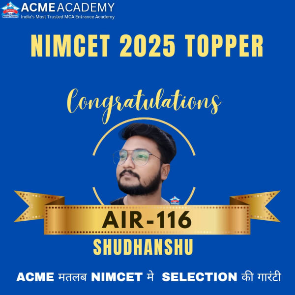 Shudhanshu — AIR 116, NIMCET 2025 topper photo, ACME Academy