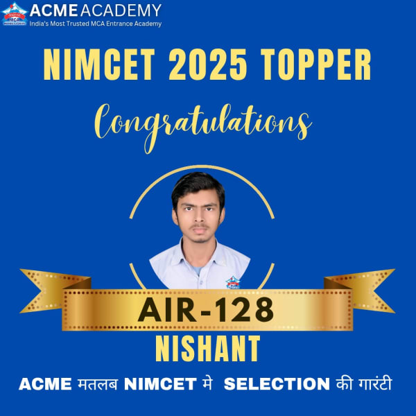 Nishant — AIR 128, NIMCET 2025 topper photo, ACME Academy