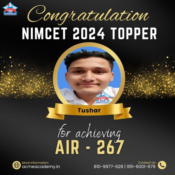 Tushar — AIR 267, NIMCET 2024 topper photo, ACME Academy