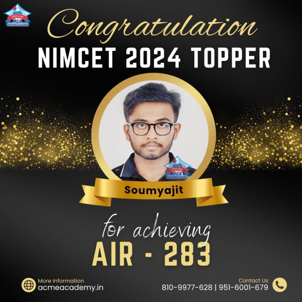 Soumyajit — AIR 283, NIMCET 2024 topper photo, ACME Academy