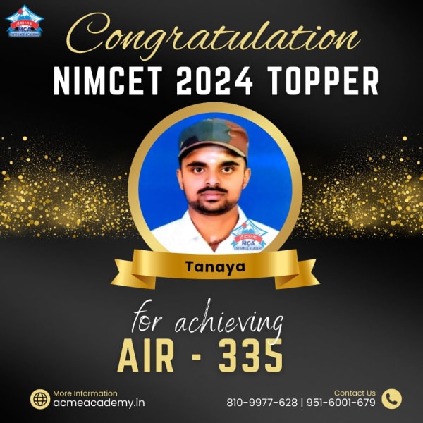 Tanaya — AIR 335, NIMCET 2024 topper photo, ACME Academy
