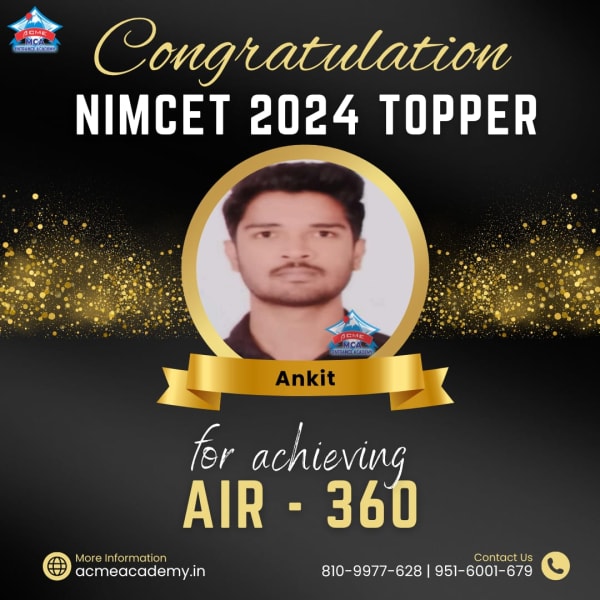 Ankit — AIR 360, NIMCET 2024 topper photo, ACME Academy