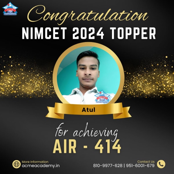 Atul — AIR 414, NIMCET 2024 topper photo, ACME Academy