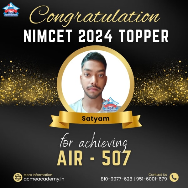 Satyam — AIR 507, NIMCET 2024 topper photo, ACME Academy
