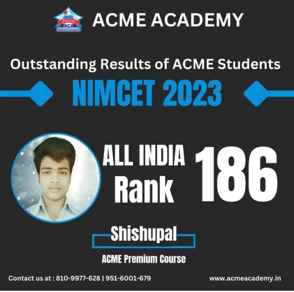 Shishupal — AIR 186, NIMCET 2023 topper photo, ACME Academy