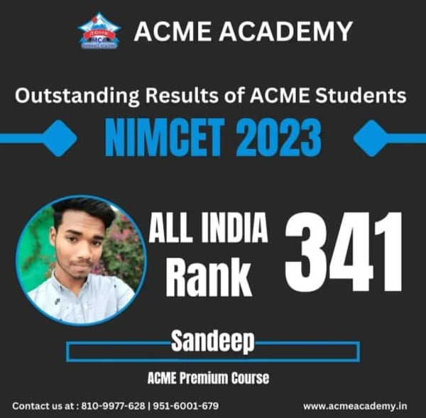 Sandeep — AIR 341, NIMCET 2023 topper photo, ACME Academy