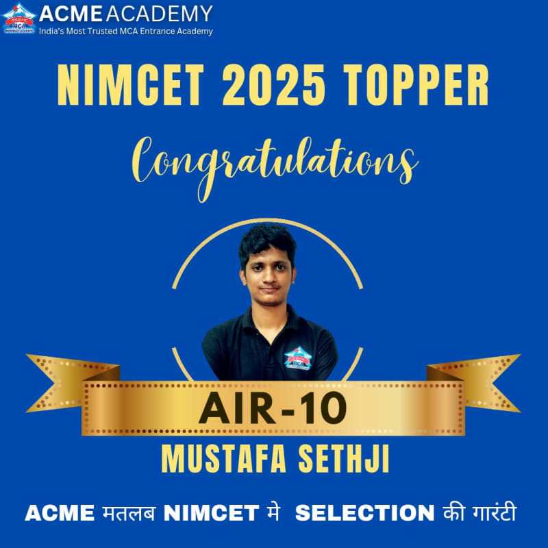 Mustafa SethJi — AIR 10, NIMCET 2025 topper photo, ACME Academy