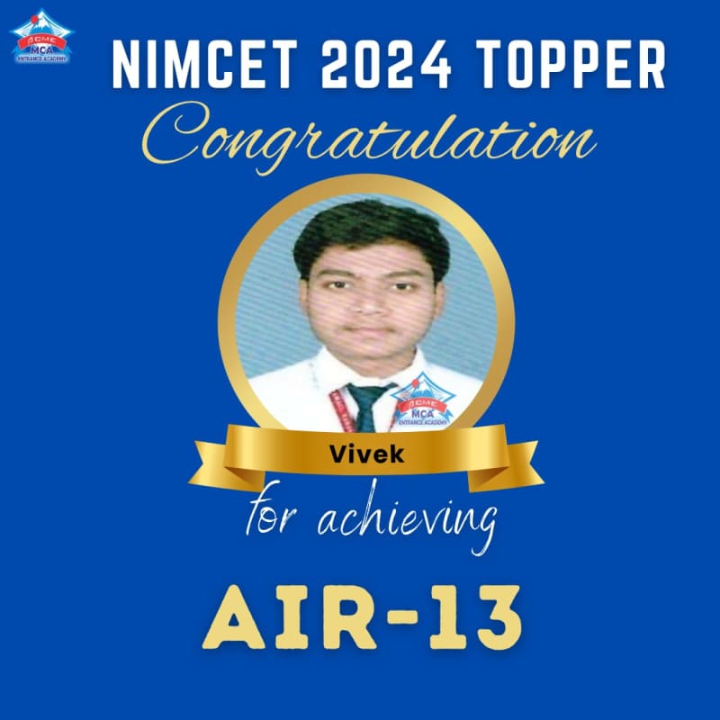 Vivek — AIR 13, NIMCET 2024 topper photo, ACME Academy