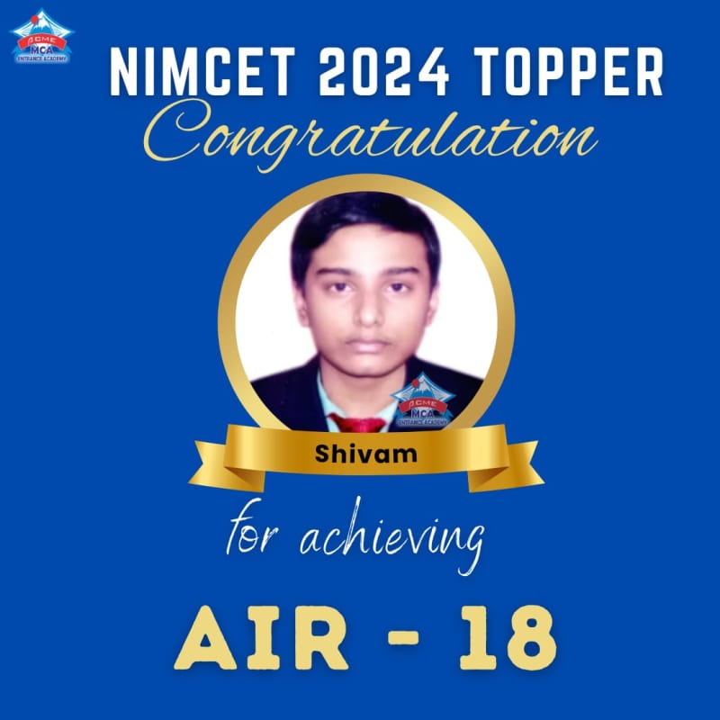 Shivam — AIR 18, NIMCET 2024 topper photo, ACME Academy