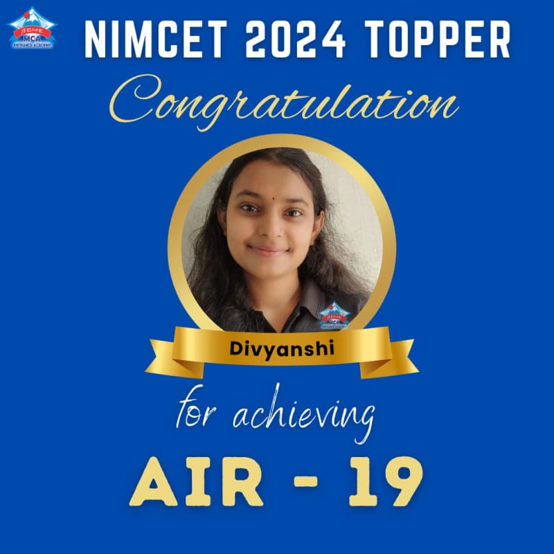 Divyanshi — AIR 19, NIMCET 2024 topper photo, ACME Academy