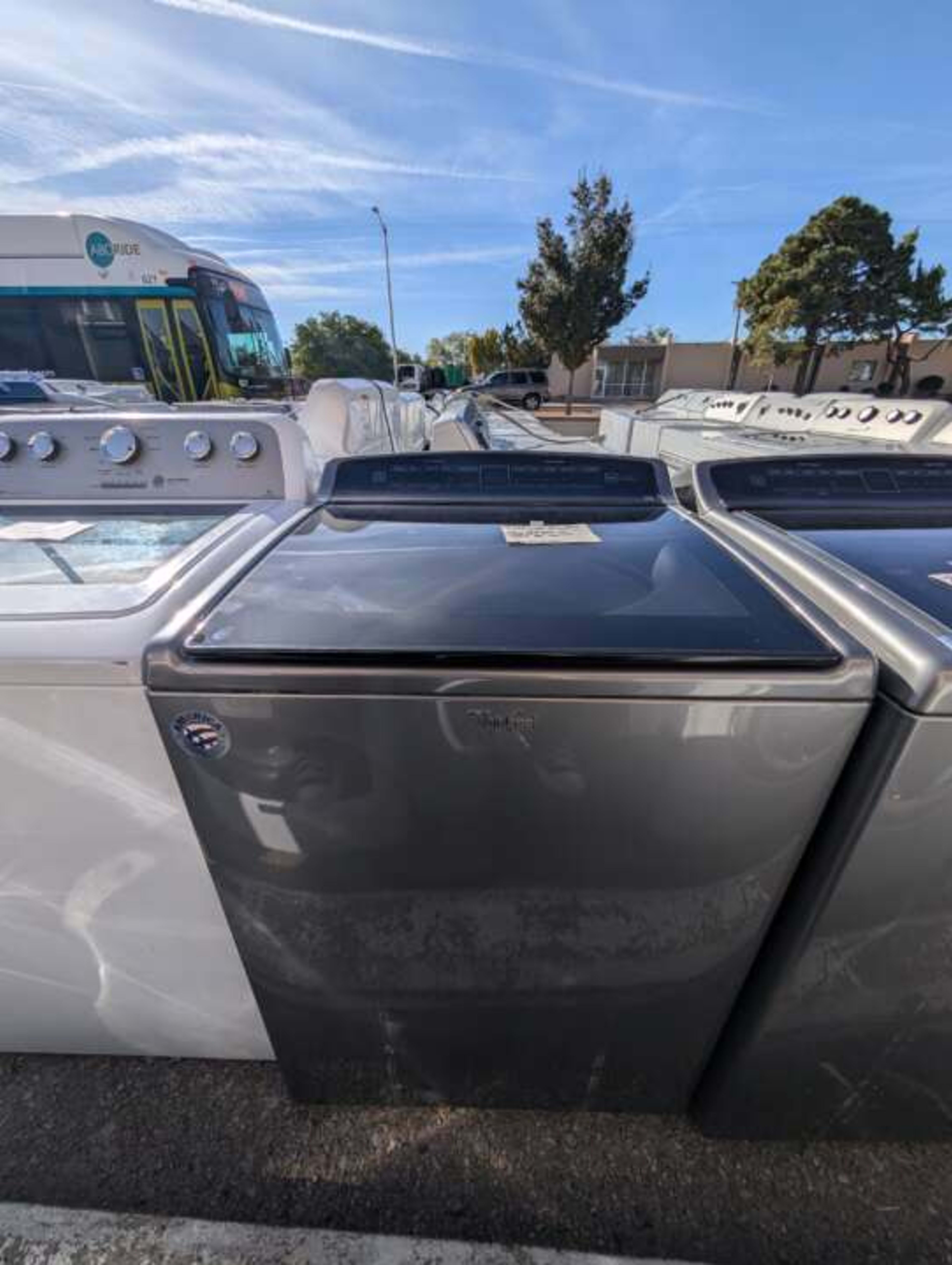 Gray Whirlpool Top Load Washer Without an Agitator