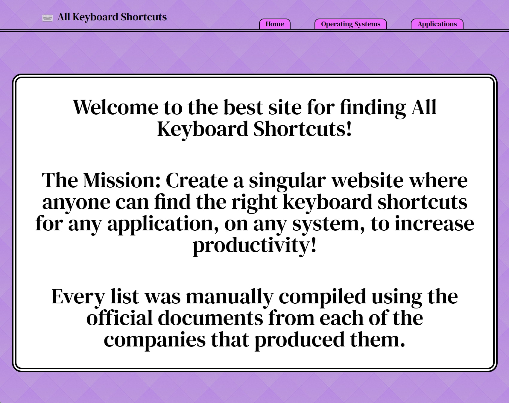 All Keyboard Shortcuts Preview