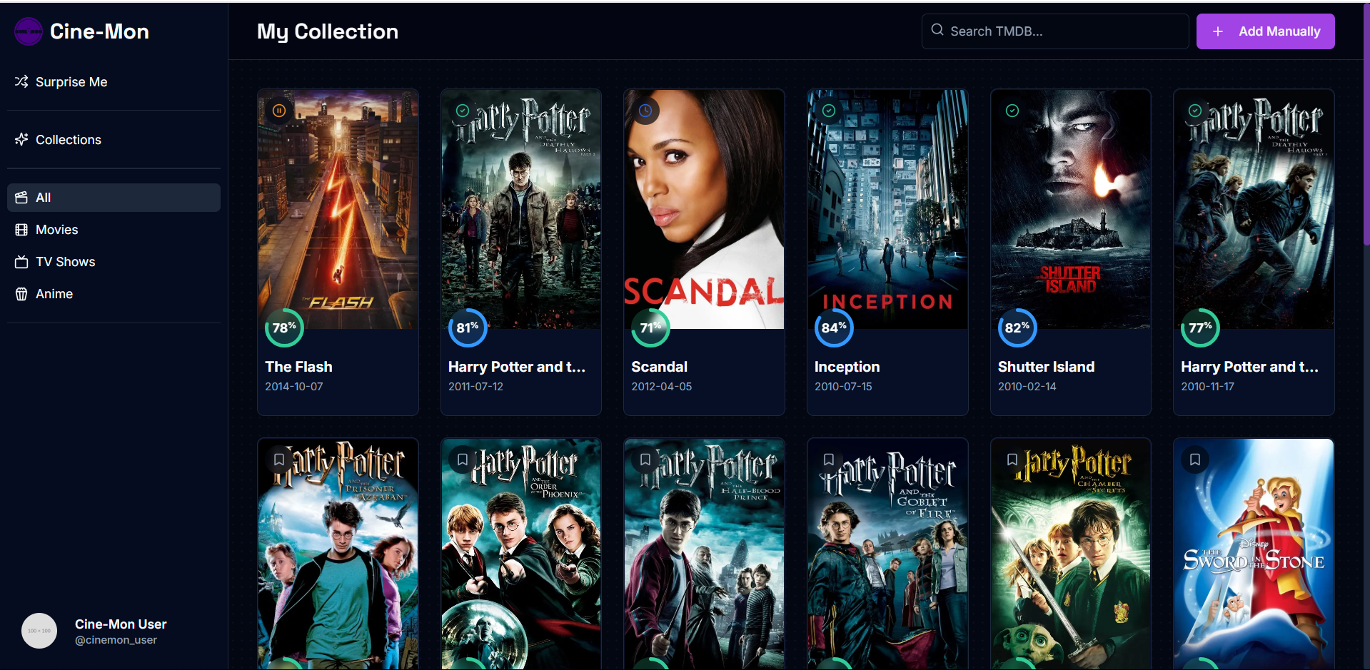Cine-Mon on Desktop