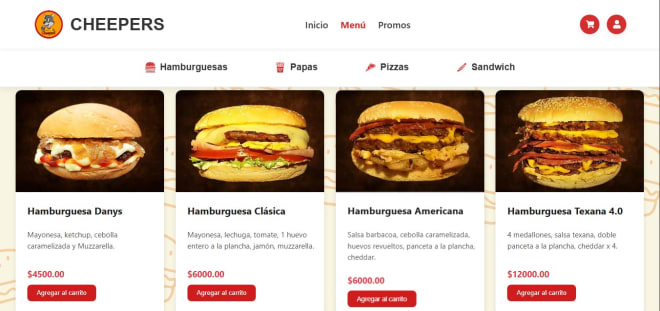 Screenshot del proyecto Cheepers App - Desarrollo web AFdevelopers