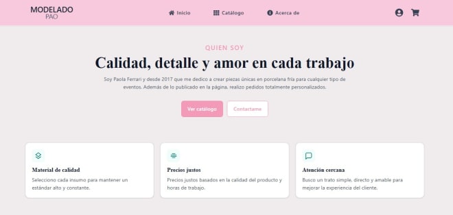Screenshot del proyecto Modeladopao App - Desarrollo web AFdevelopers