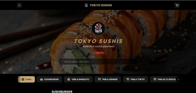 Screenshot del proyecto Tokyo Sushi - Desarrollo web AFdevelopers