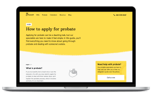 How to apply for probate guide open on a laptop