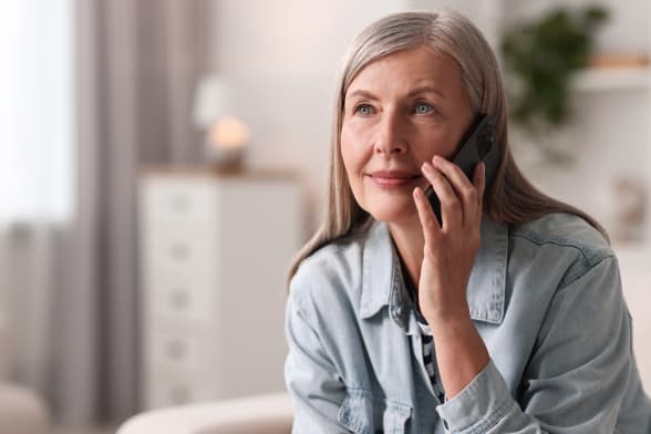 A woman on the phone