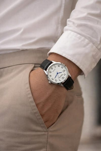 Relógio Masculino Redondo – Quartz Doluck Prata + Preto