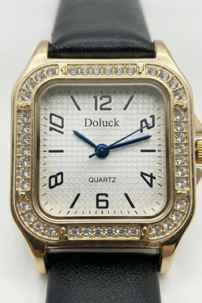 Relógio Feminino Analógico Quadrado - Doluck Quartz Dourado + Preto