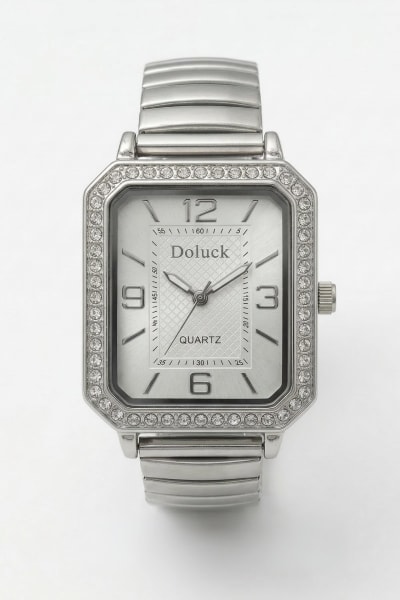 Relógio Feminino Analógico Quadrado - Doluck Quartz Prata