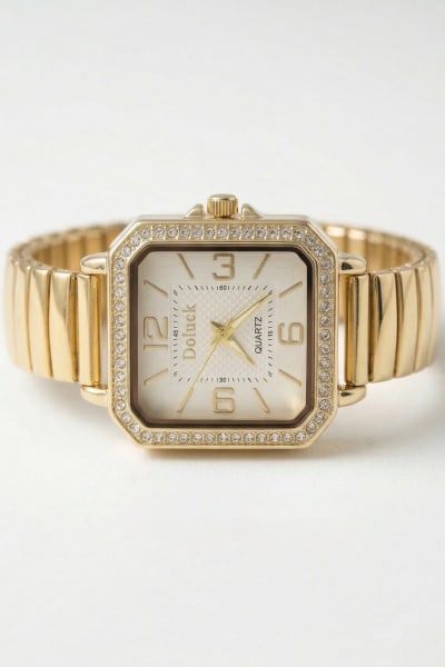Relógio Feminino Analógico Quadrado - Doluck Quartz Dourado