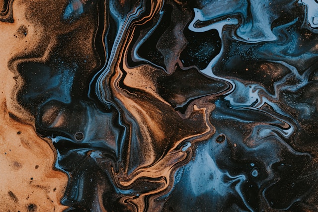 Blue and Brown Abstract Painting