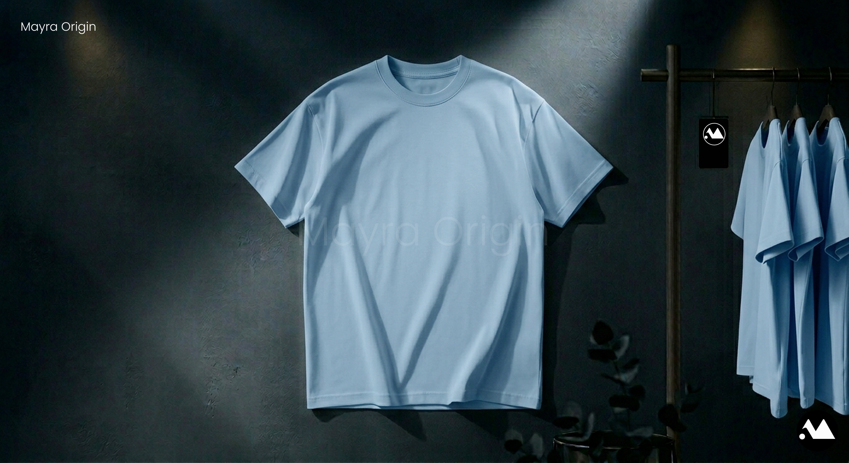 240 GSM Drop Shoulder T-Shirt - Cloud Blue