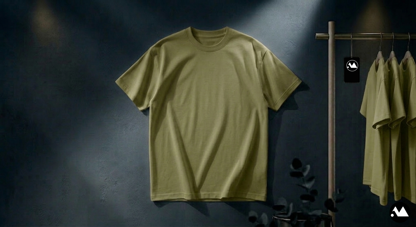 220 GSM Drop Shoulder T-Shirt - Olive Green