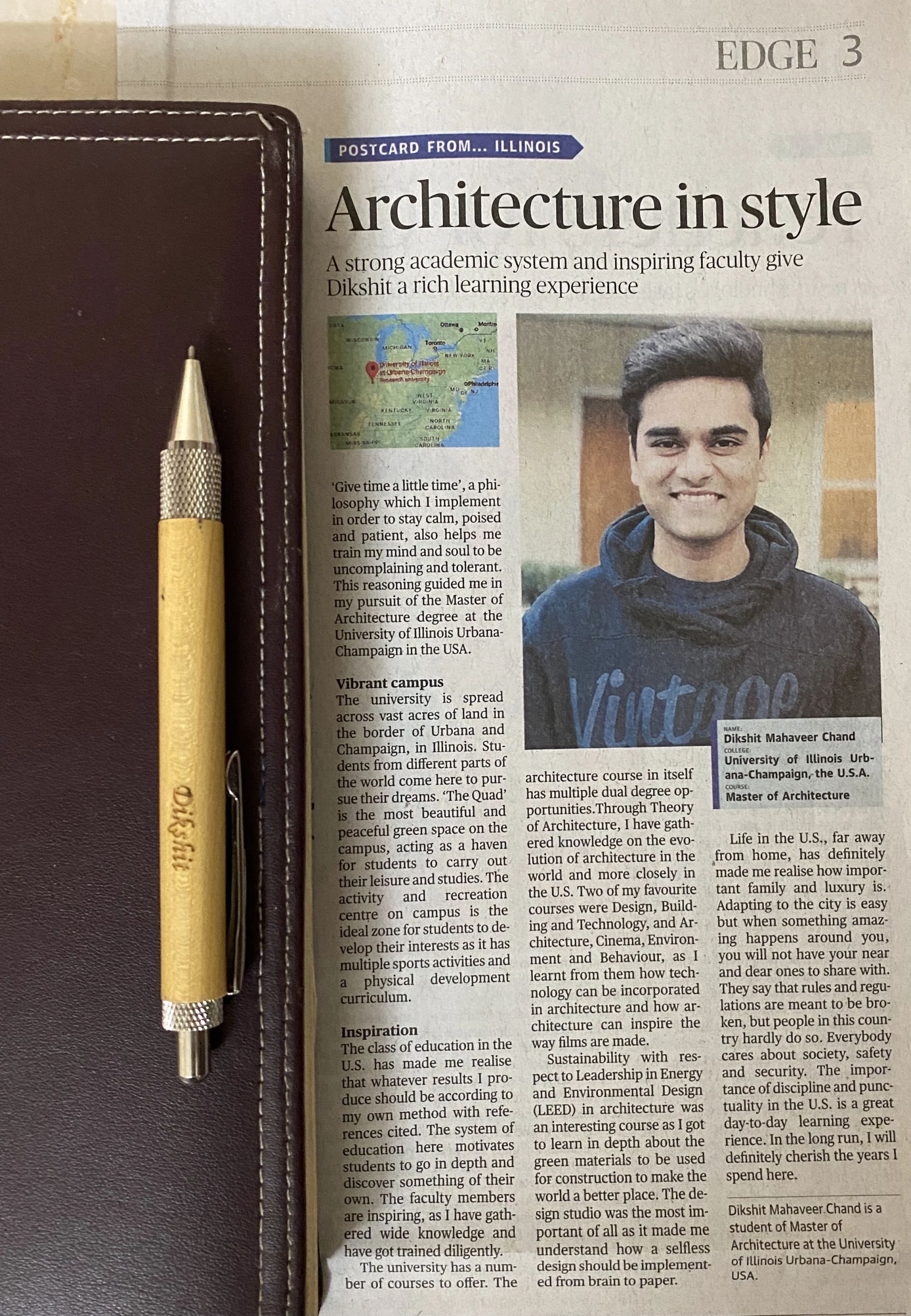 Post Card writing in The Hindu Newspaper by Dikshit Badolla.