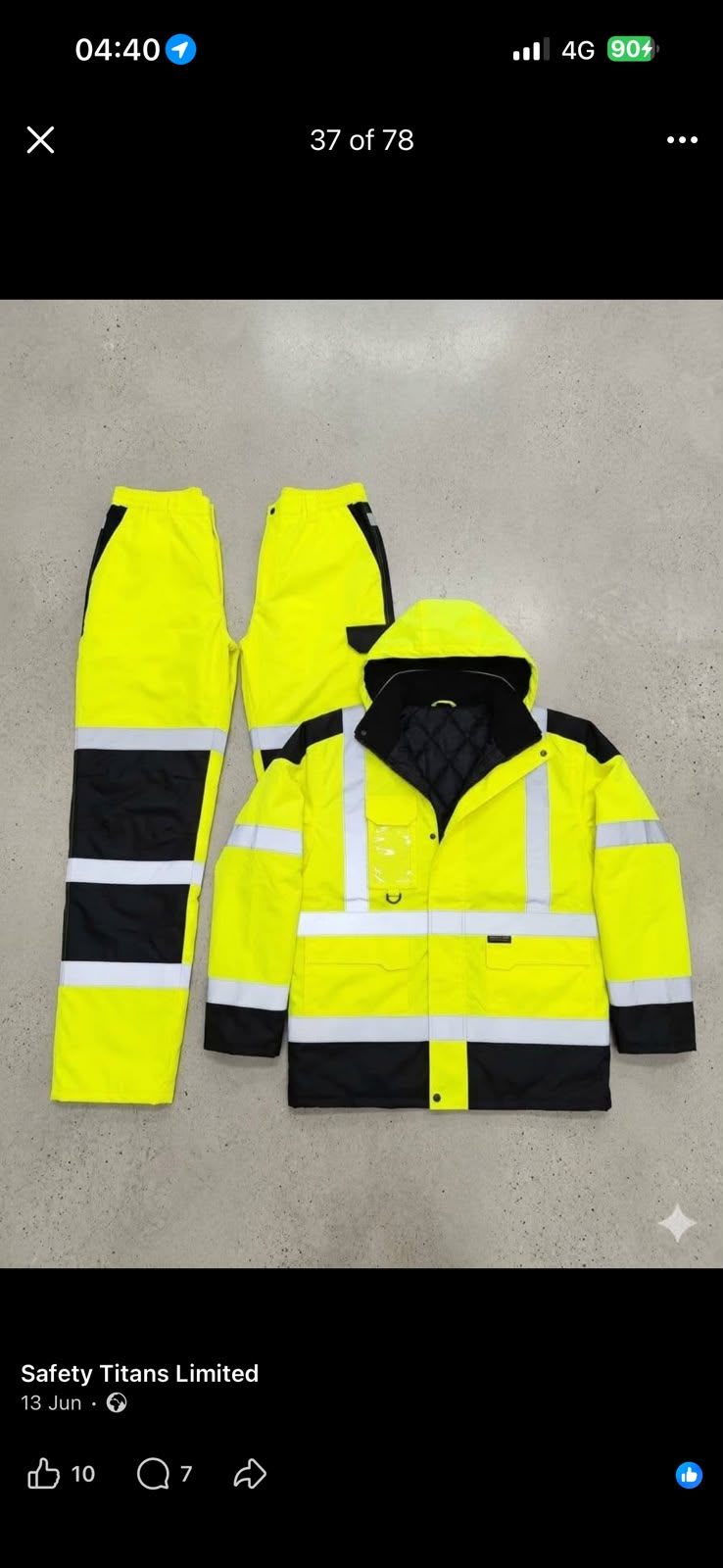 High-Visibility Thermal Safety Jacket and Trousers Suit