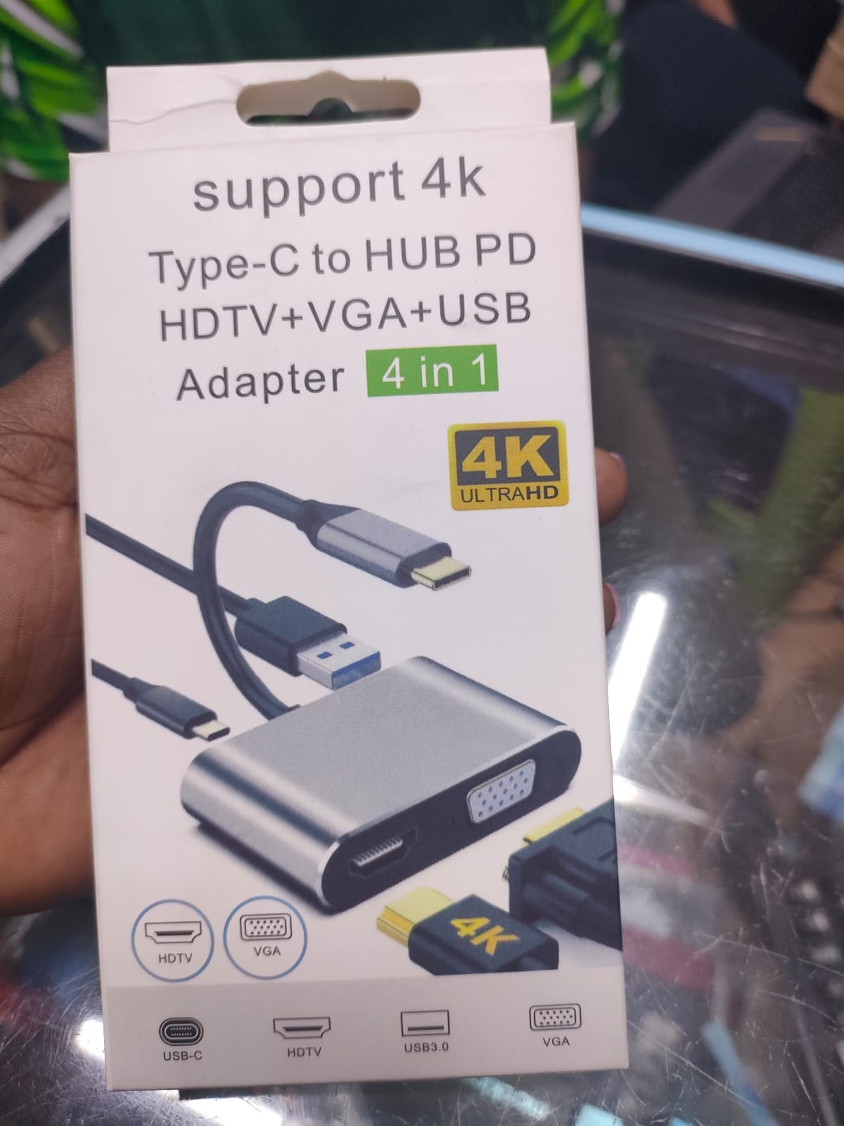 Type-C to HDMI + VGA + USB + PD 4-in-1 Multiport Video Converter