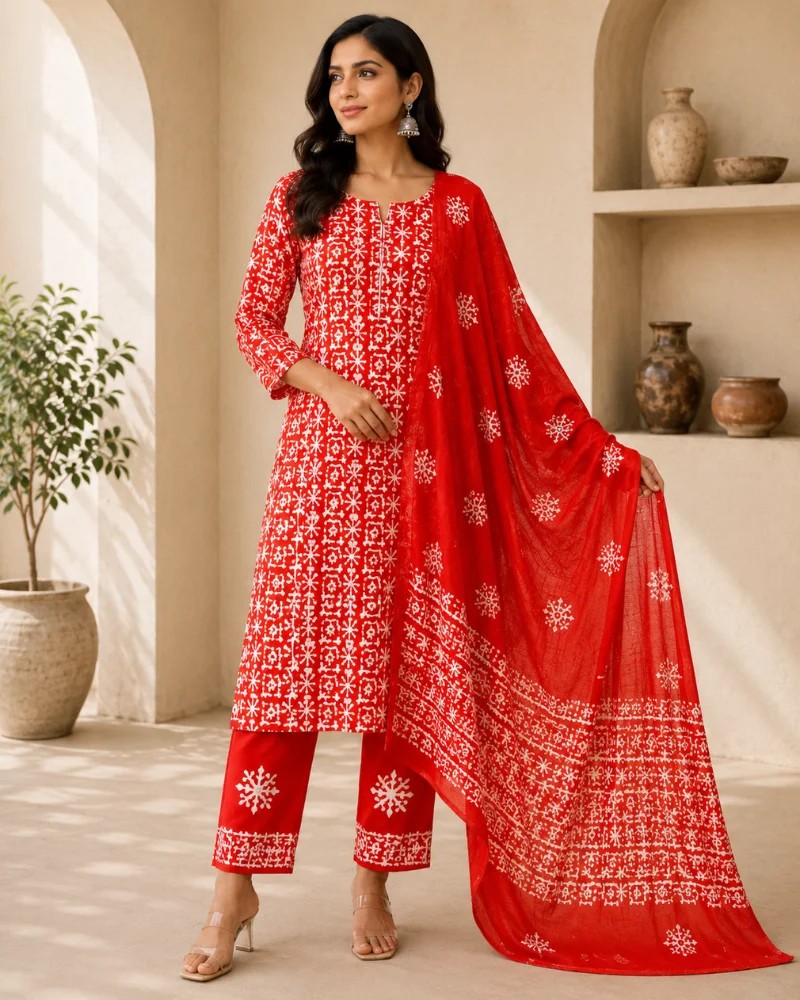 New Arrival Batik Cotton Kurti Set