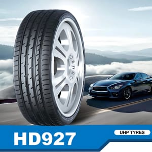 Haida HD927 Asymmetric Tread Pattern Detail - Cornering Grip Technology.
