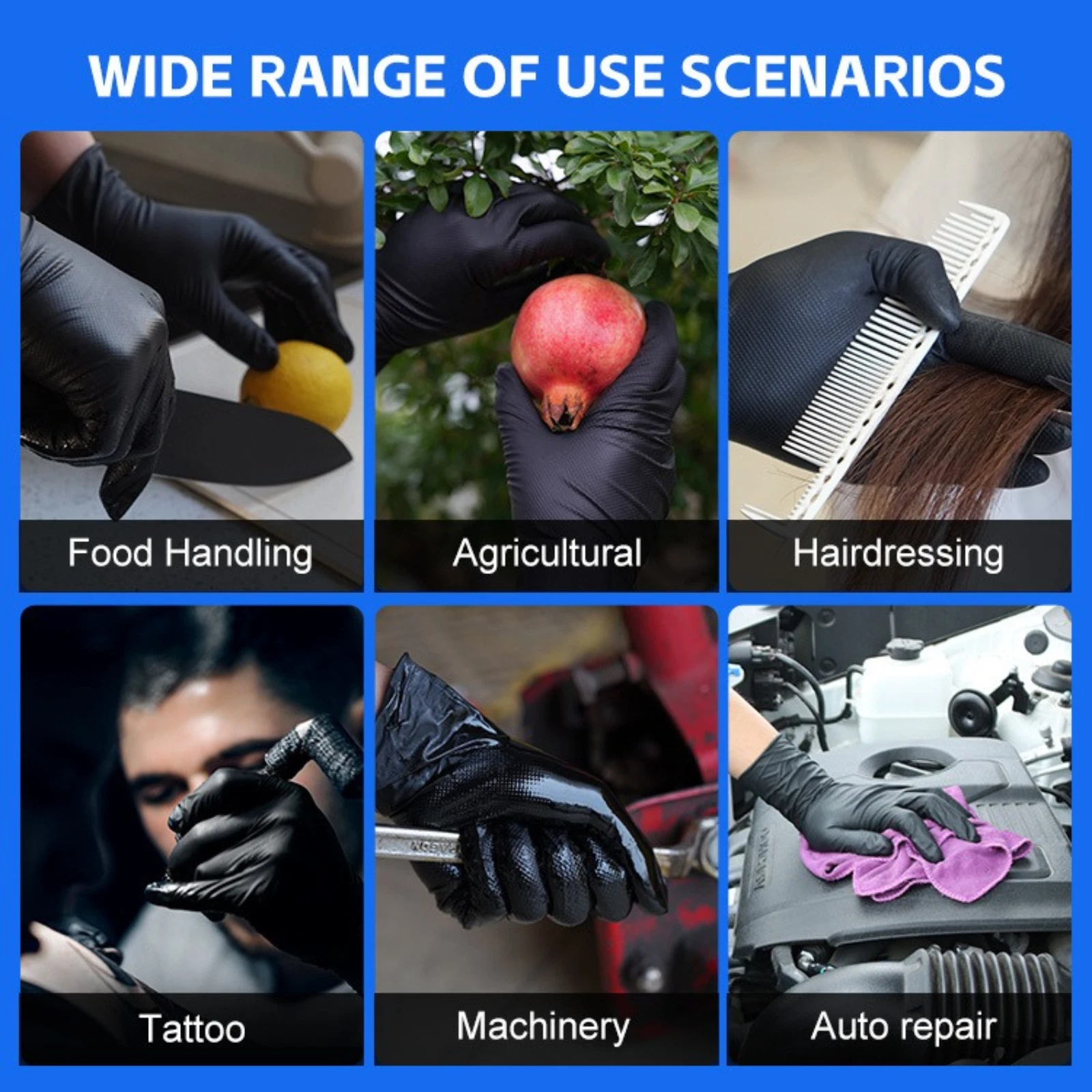 High visibility Orange Heavy Duty Nitrile Glove - Safety PPE.