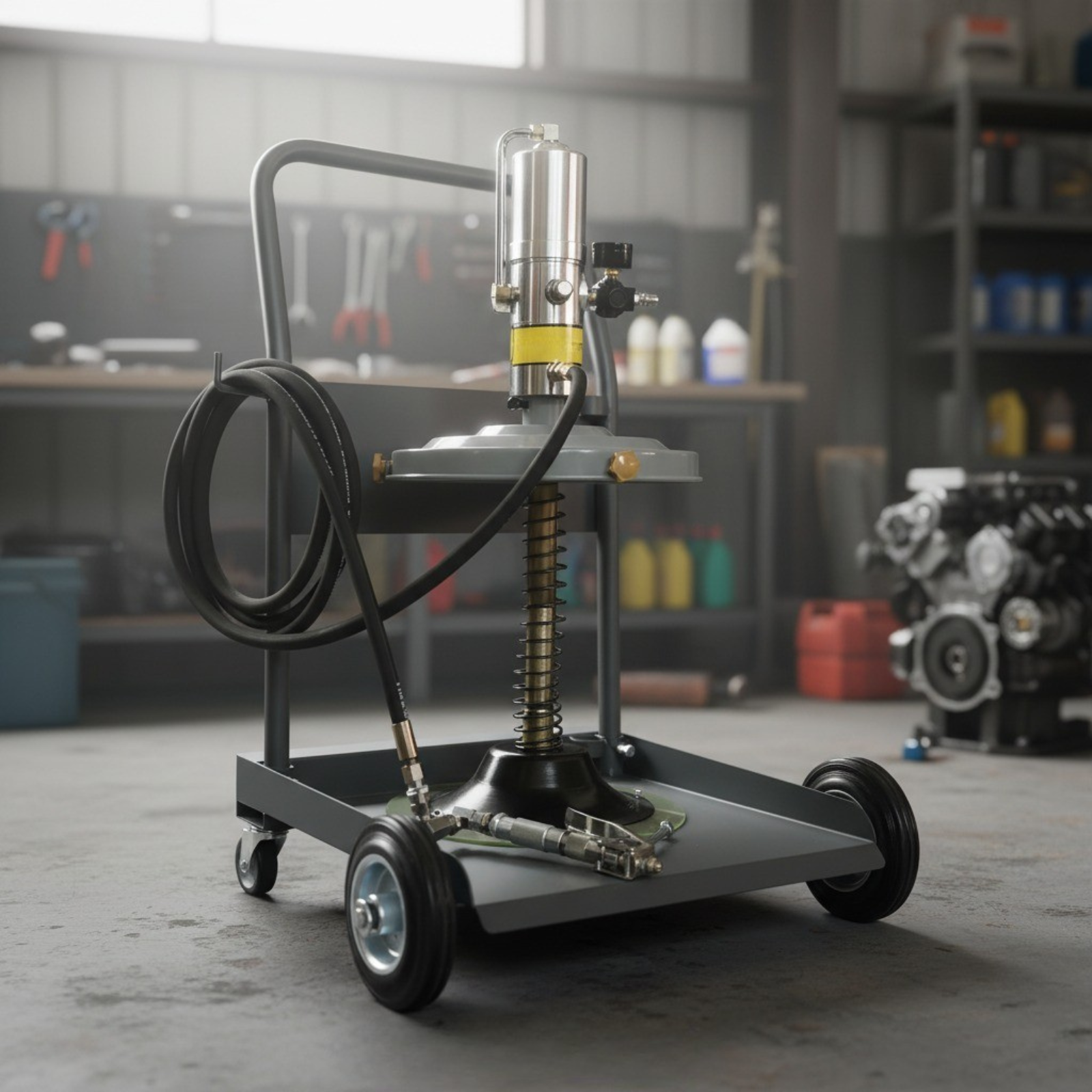 Pneumatic Grease Pump Trolley