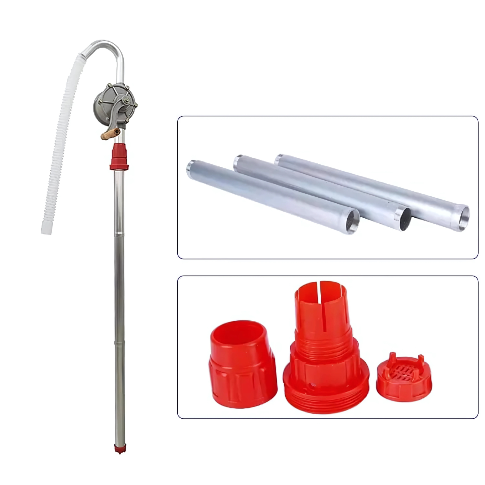 Detail of 25mm curved outlet spout for dispensing oil.