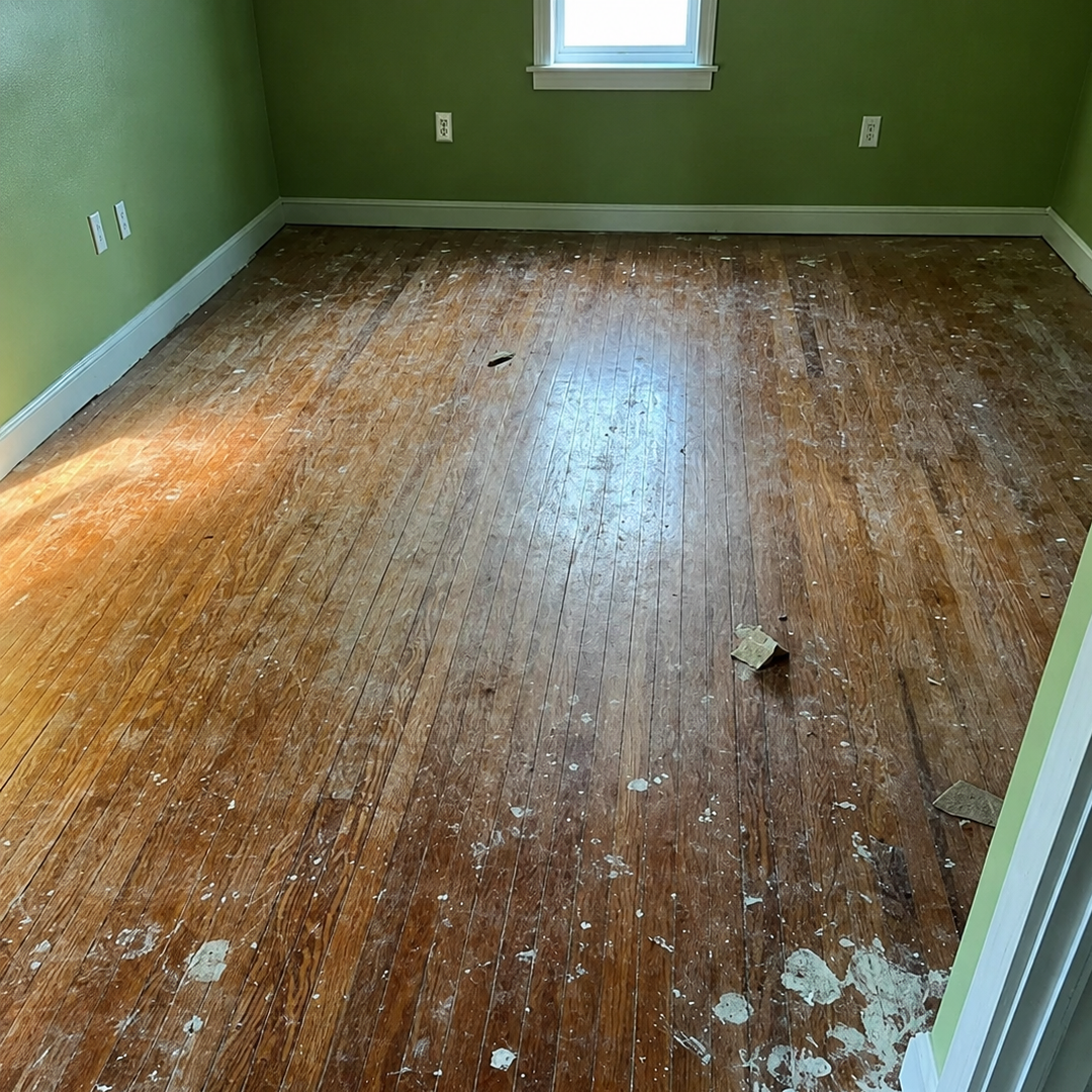 Hardwood flooring before