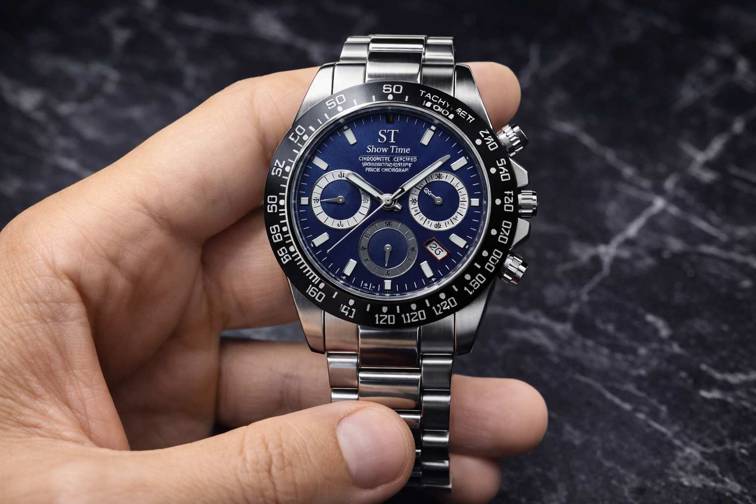 ST Premium Chrono | Mavi Kadran Çelik Saat