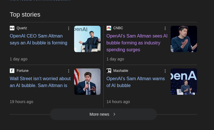 Meme Sam Altman sees an AI bubble