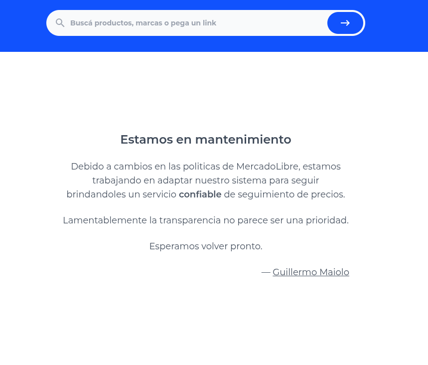 Mensaje en Mercadotrack