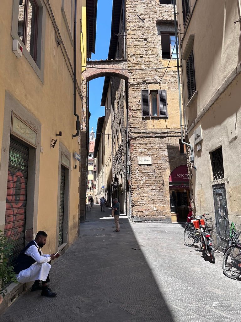 A quiet backstreet in Florence's old centre