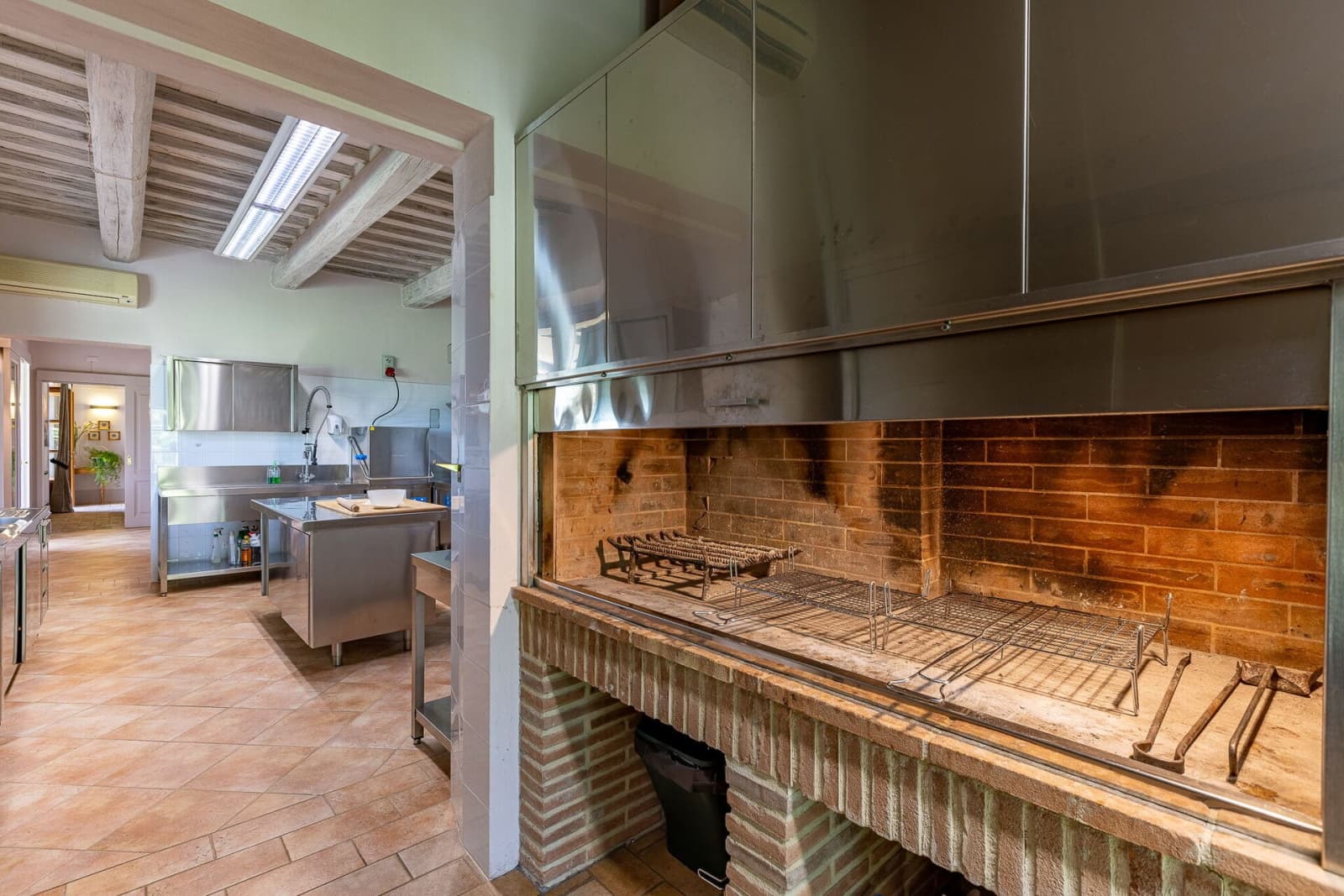 Tenuta La Barricaia — the kitchen's wood-fired grill