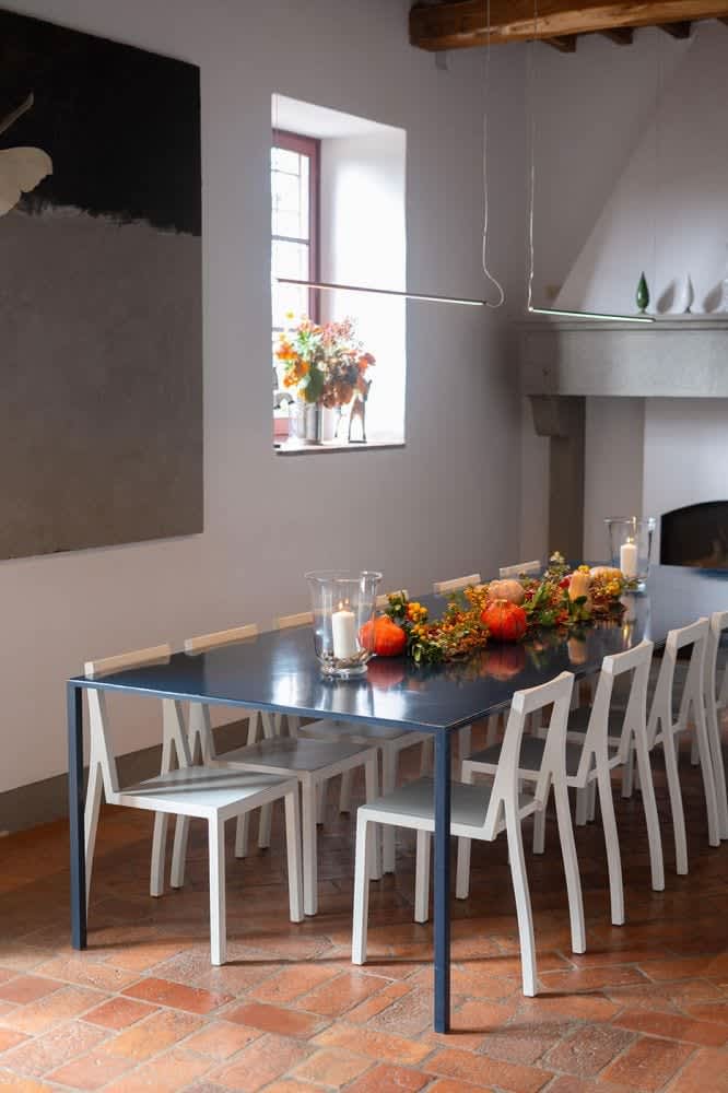 Villa Castellaro — a table laid with flowers and candles