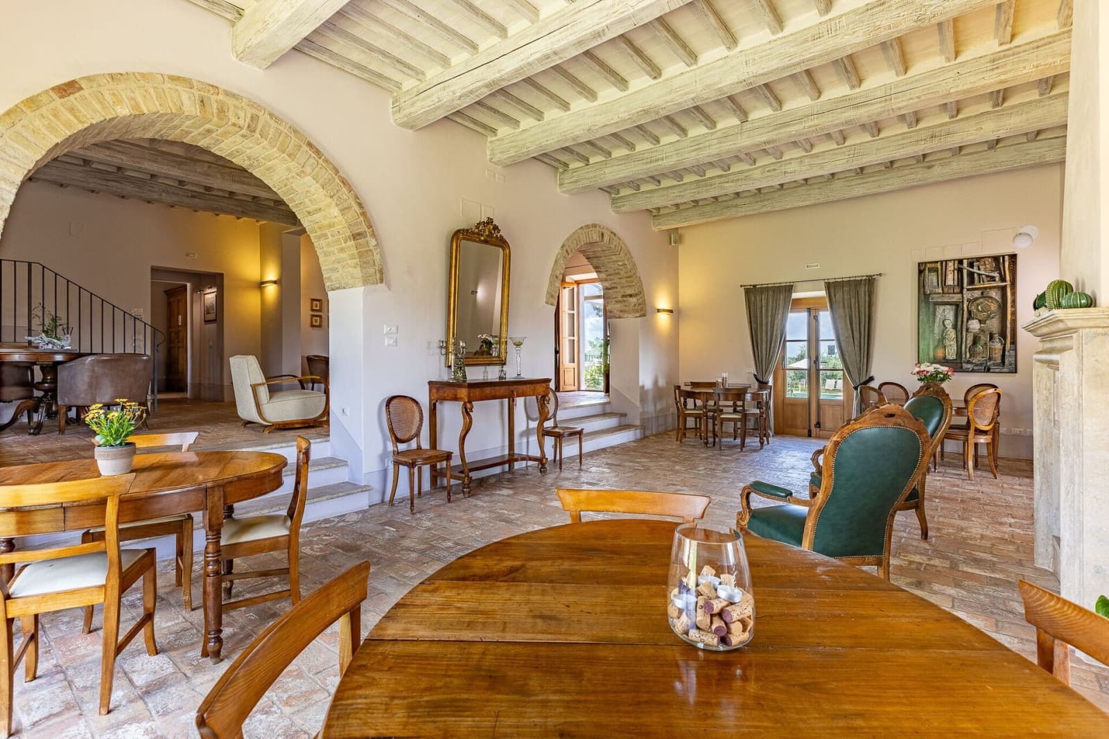 Tenuta La Barricaia — the long dining table in the living room