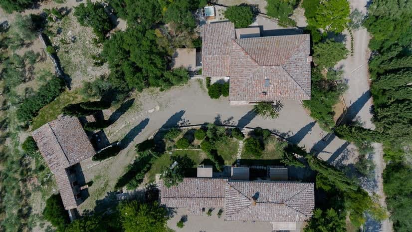 Borgo delle Vigne — an aerial view showing the Capanna annex
